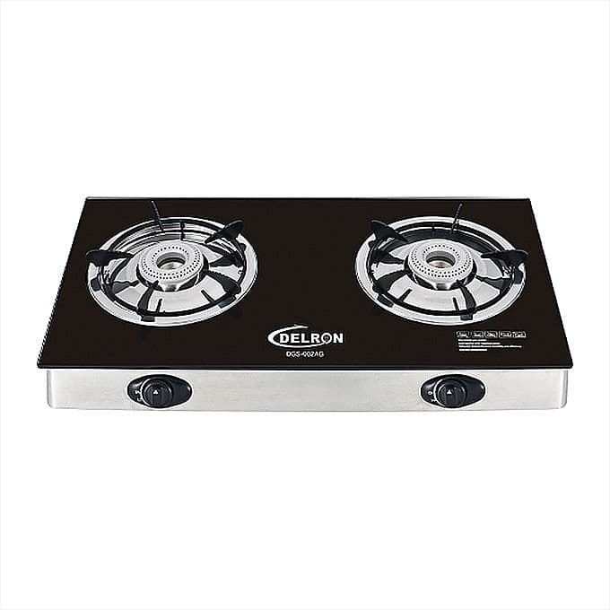 Delron 2 Burner Automatic Glass Table Top Stove