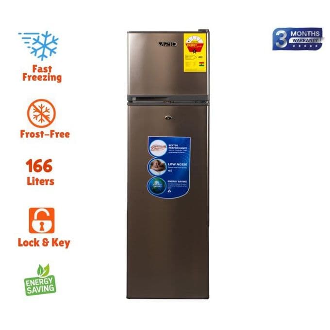 Vizio 166L Double Door Refrigerator - Dark Silver (VIZ-208TF)