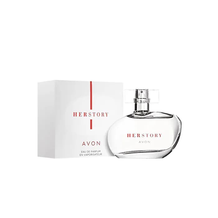 avon herstory perfume bottle and box