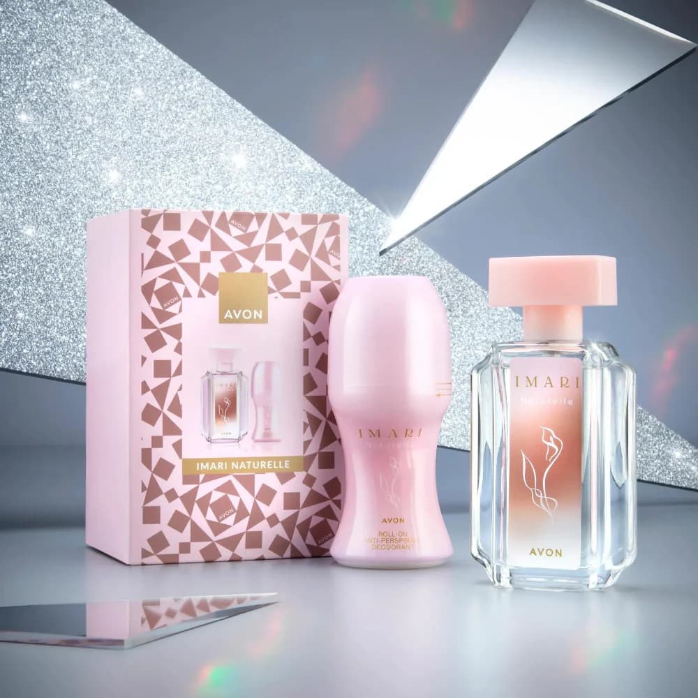 avon imari naturelle set of perfume, rollon and gift box