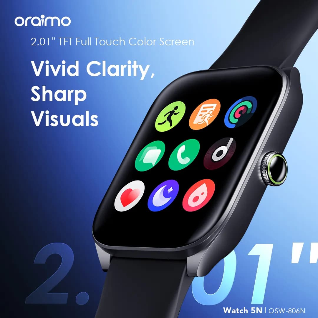 oraimo watch 5n 2.01” TFT Full Touch Color Screen